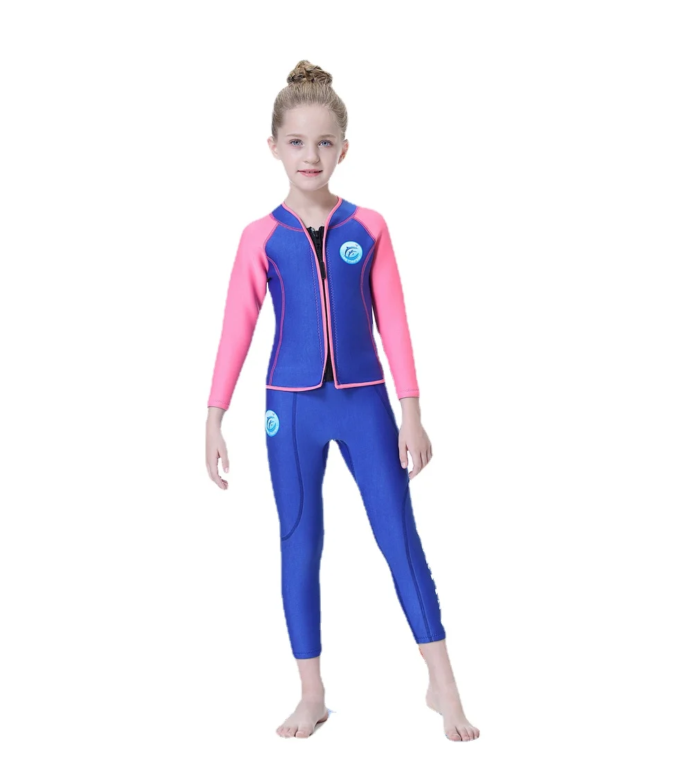 Diving Suit Split Warm Swimsuit Long Sleeve Cold-proof Snorkeling Surfing Jellyfish Suit for Boys and Girls