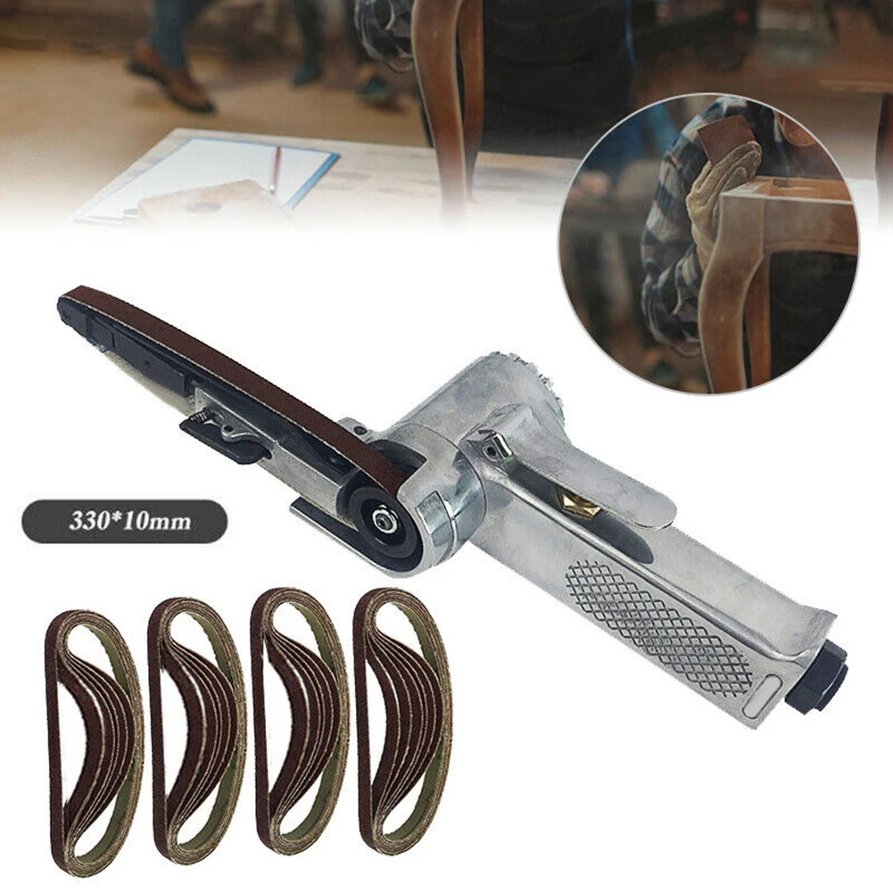 v belt b belt b25 to b75 fan belt air compressor v belt industrial belt drive belt Air Belt Sander Machine 330x10mm Wide Air Compressor Angle Grinder Adjustable Pneumatic Grinding Machine With 50Pcs Sanding Belt