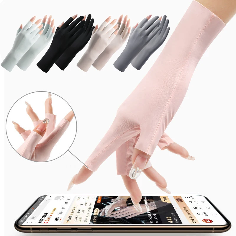 1pair Cute Sun Protection Gloves For Women, Short Fingerless Gloves With  Anti-slip & Breathable Fabric, Ideal For Tea-picking, Driving, Cycling In  Summer