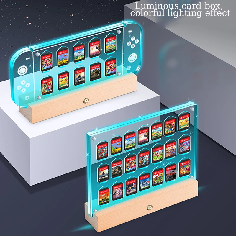 Switch Light Card Box Cassetta Storage Box Trasparente Magnetic Ns Accessori Per Schede Di Gioco Accessori Per Borse Per Carte Di Immagazzinaggio