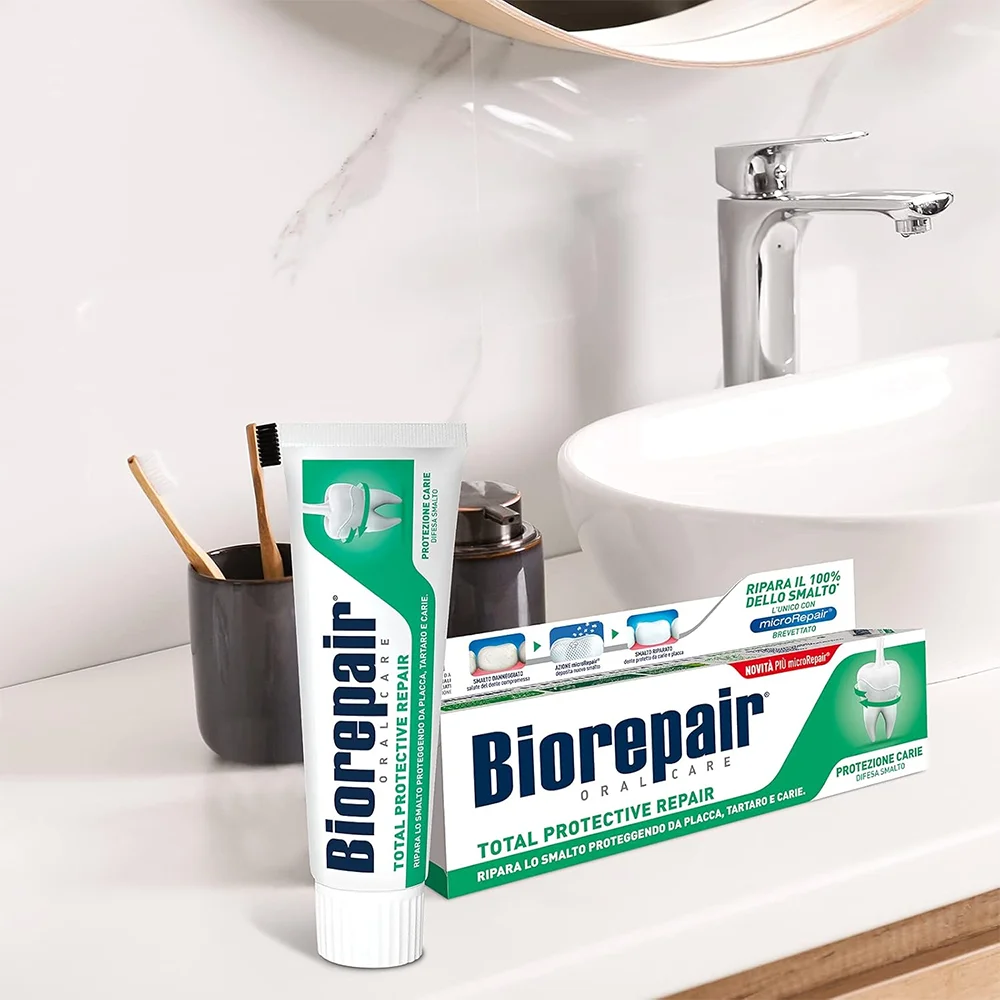 75ml Italy Toothpaste Biorepair Total Protective Repair Toothpaste with microRepair Whitening Remove Smoke Stains