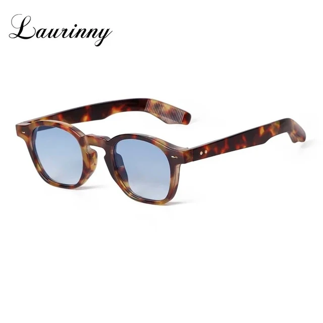 Tendance dégradé bleu coquille de tortue Rivets lunettes de soleil femmes marque concepteur Vintage petit carré hommes nuances lunettes de soleil UV femme 1