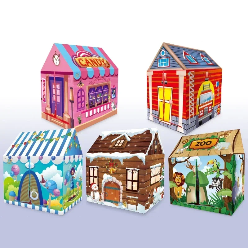 Kids Play House Game Tent Toys Dinosaur Pink Ice Cream Boy Girl Princess Castle Portable Indoor Outdoor Children Play Tent House