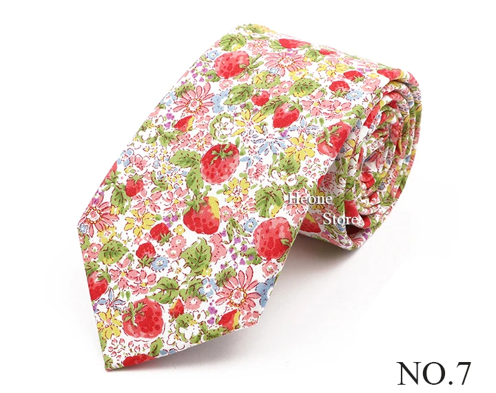 Neue schicke Blumenkrawatte aus 100 % Baumwolle für Herren, schöne Krawatte mit Blumenmuster, helle Farbe, lässig, schmal, dünn, Anzug-Accessoire – Detail 8