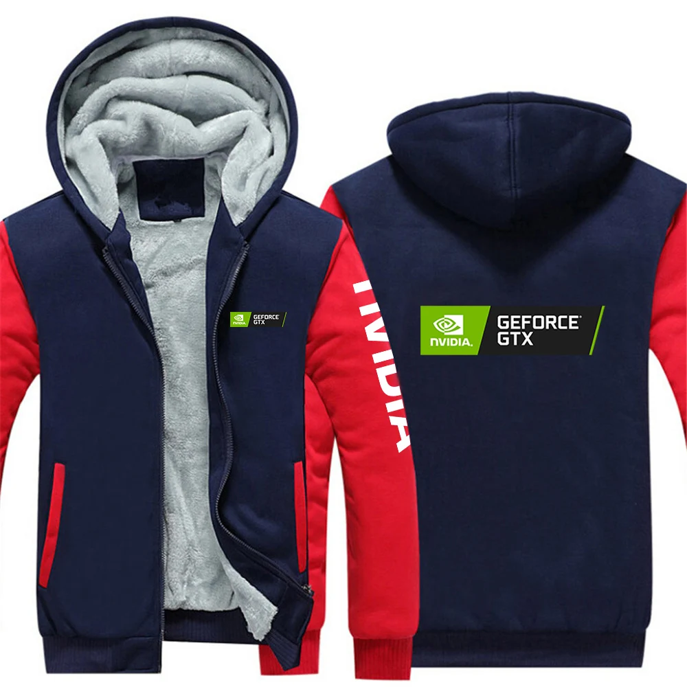 Men Autumn Winter Thickened Hoodie Coat