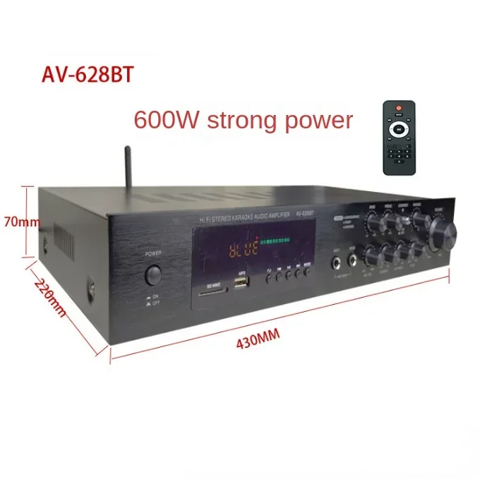 

AV-628BT5 канал 600 Вт высокомощная домашняя карта со встроенным Bluetooth усилителем, сабвуфер K pull OK звуковая система