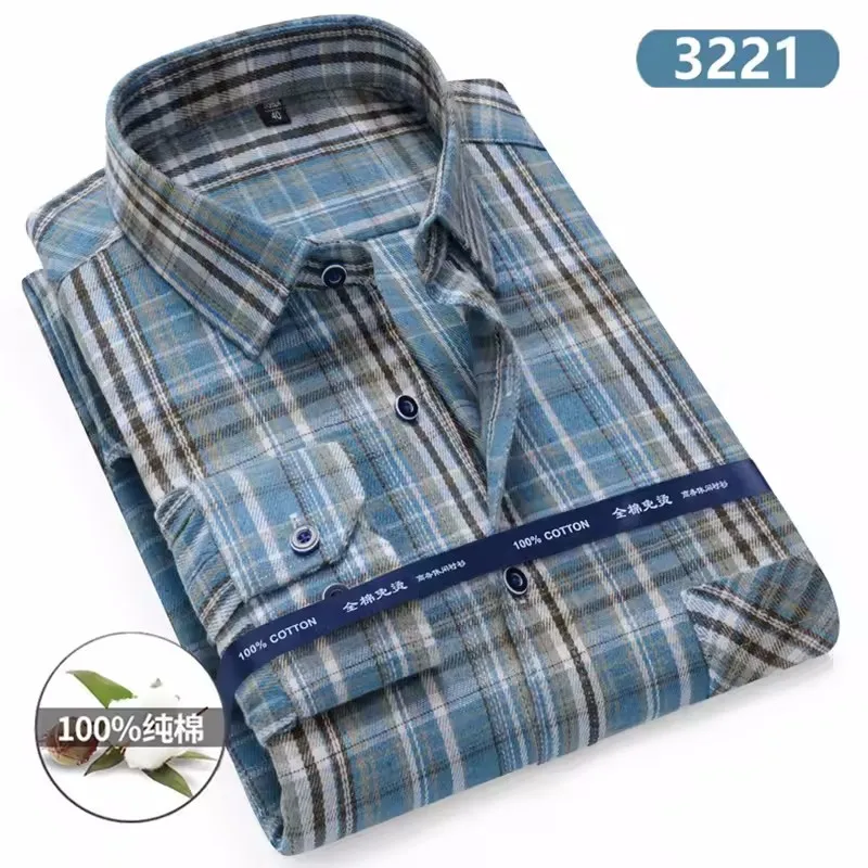 Oversized Fashion Flannel Plaid Men's Long Sleeve Cotton Shirt