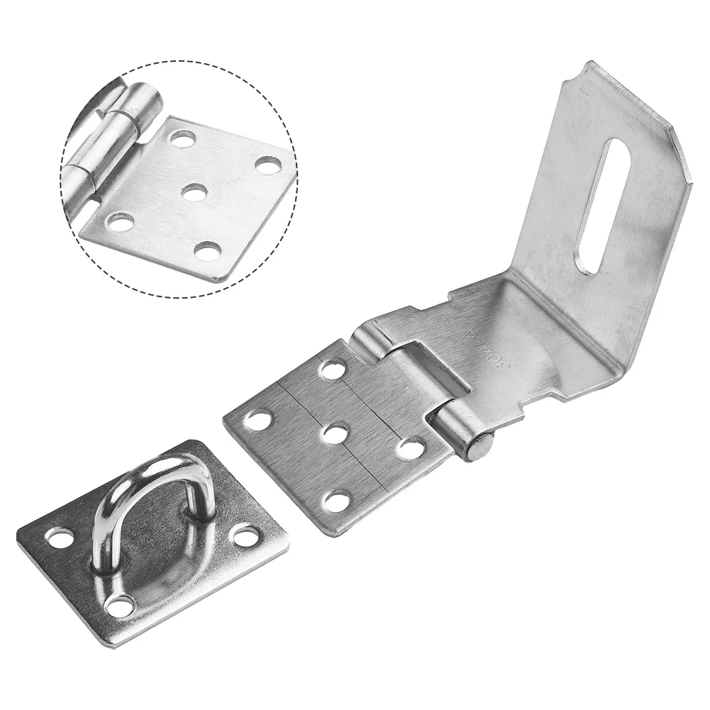Description Picture 2 of itemStainless Steel Hasp Lock Anti-theft Door Clamp 90 Degree Shed Latch Security Padlock Home Door Cabinet Drawer Locks