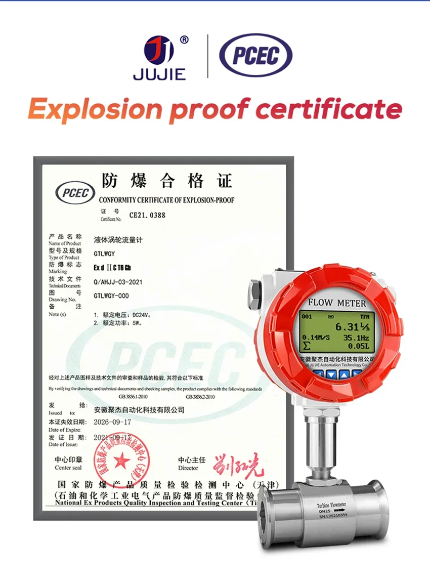 RS485 Water Turbine Flowmeter 1 2 Inch Clamp Sanitary Type Liquid Water Flow Met