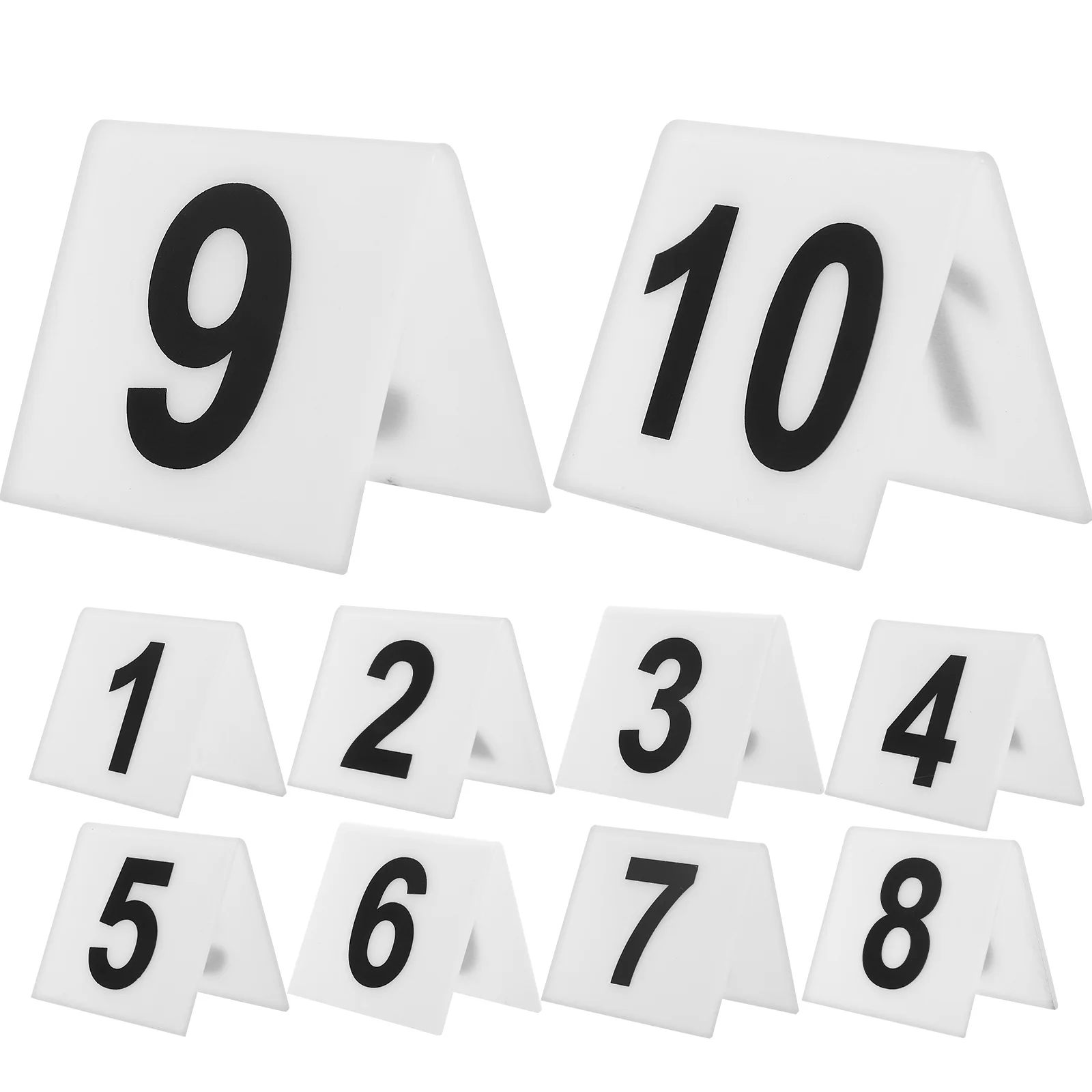 10 Pcs Table Numbers Signs Acrylic Number Marker Reusable Evidence Marker Restaurant Table Numbers Scene Markers Place Cards