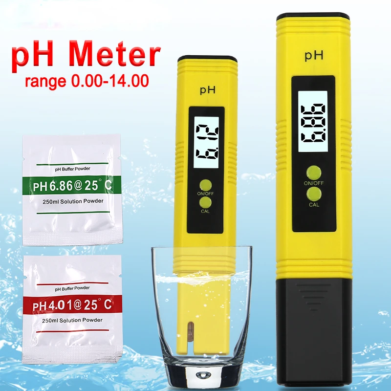 

PH Meter 0.01 High Precision for Water Quality Tester with 0-14 Measurement Range for Aquarium Swimming Pool 15pcs Buffer Powder