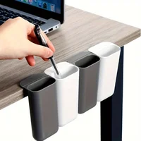 1/2pcs Desk Pen Holders, Clip-on Pencil Storage Containers, PP Plastic Desk Organizer Set with Strong Adhesive and Rounded Edges 1