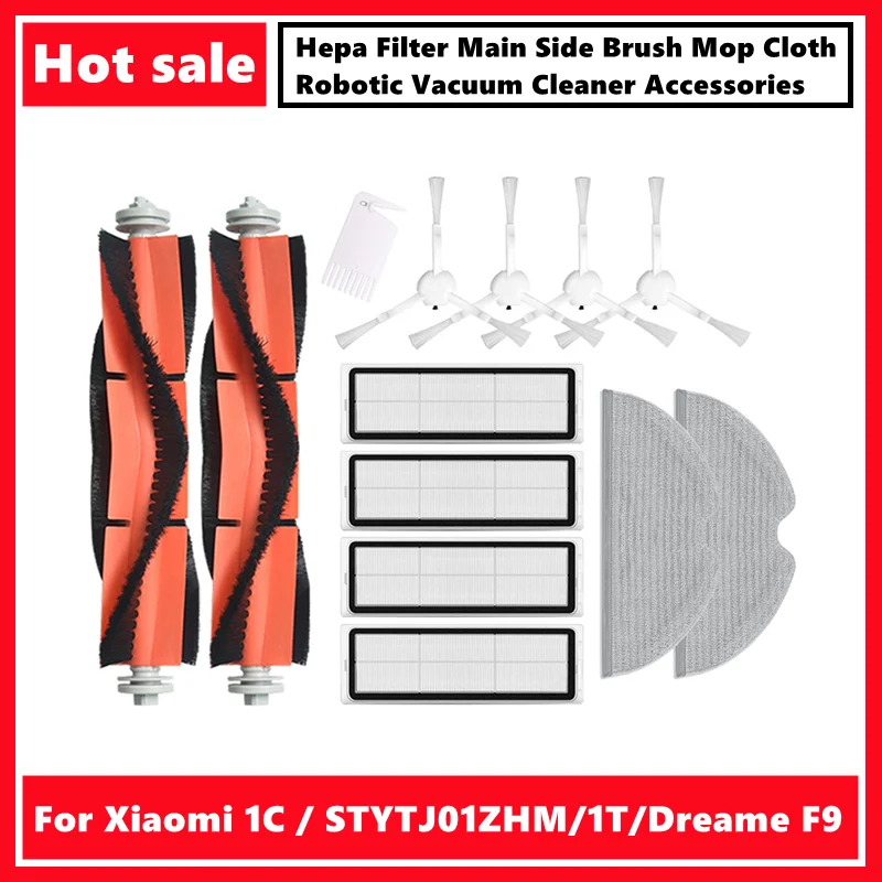 

Hepa Filter Main Side Brush Mop Cloth for Xiaomi Mijia 1C / STYTJ01ZHM 1T Dreame F9 Robotic Vacuum Cleaner Accessories
