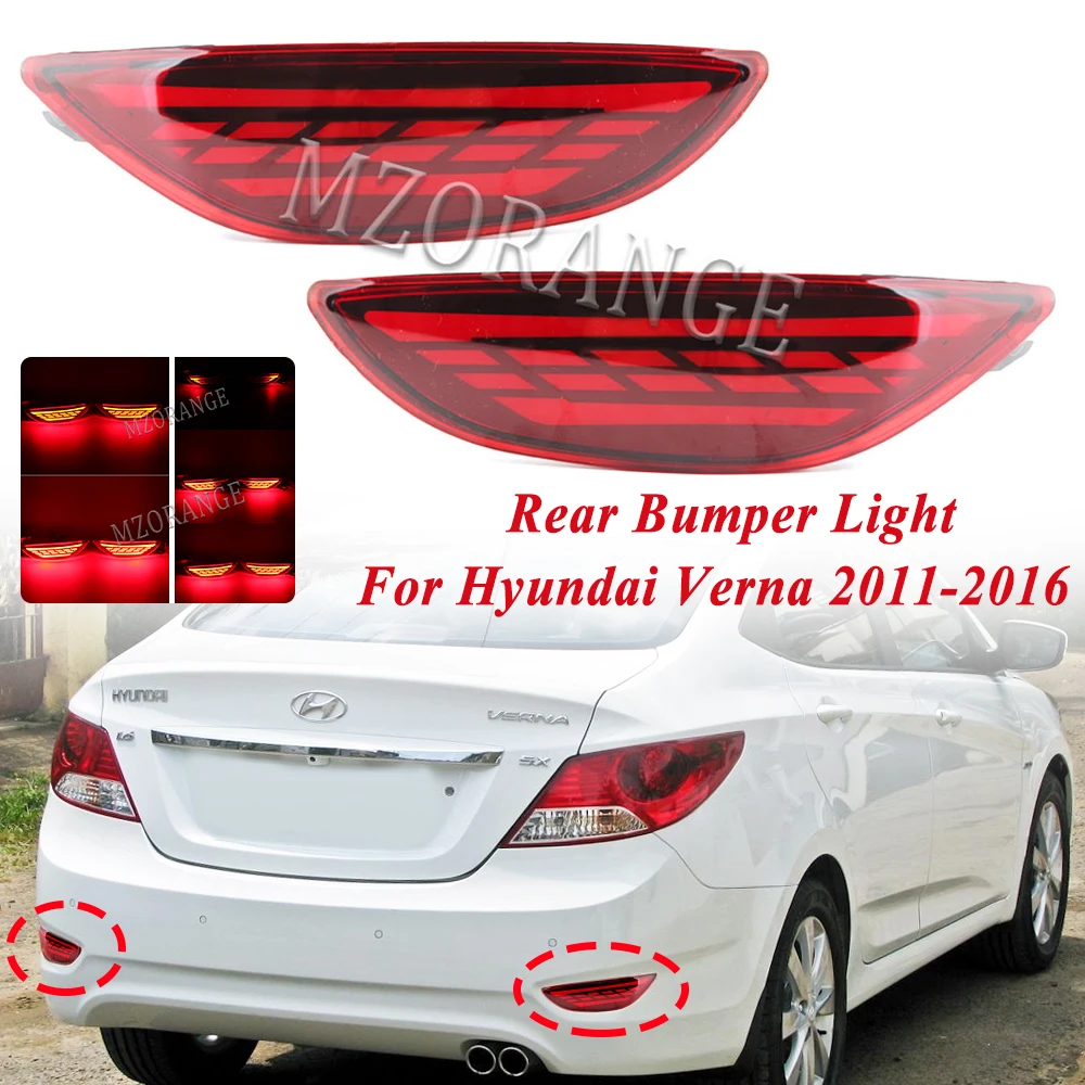 1PairDynamicLEDRearBumperLightsforHyundaiAccentVernaBrio