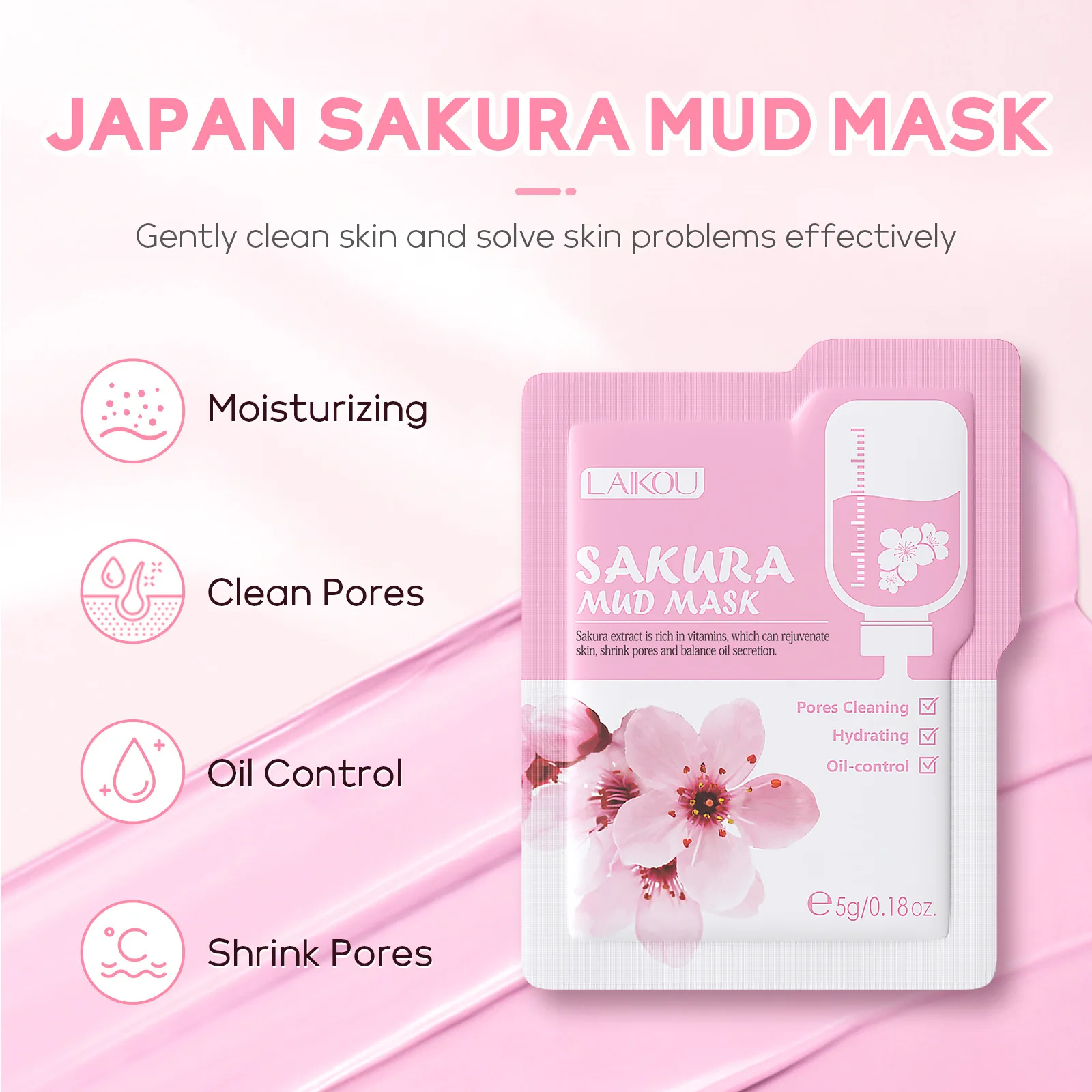 Sakura Brightening & Hydrating Clay Face Mask - Anti-Wrinkle Skincare