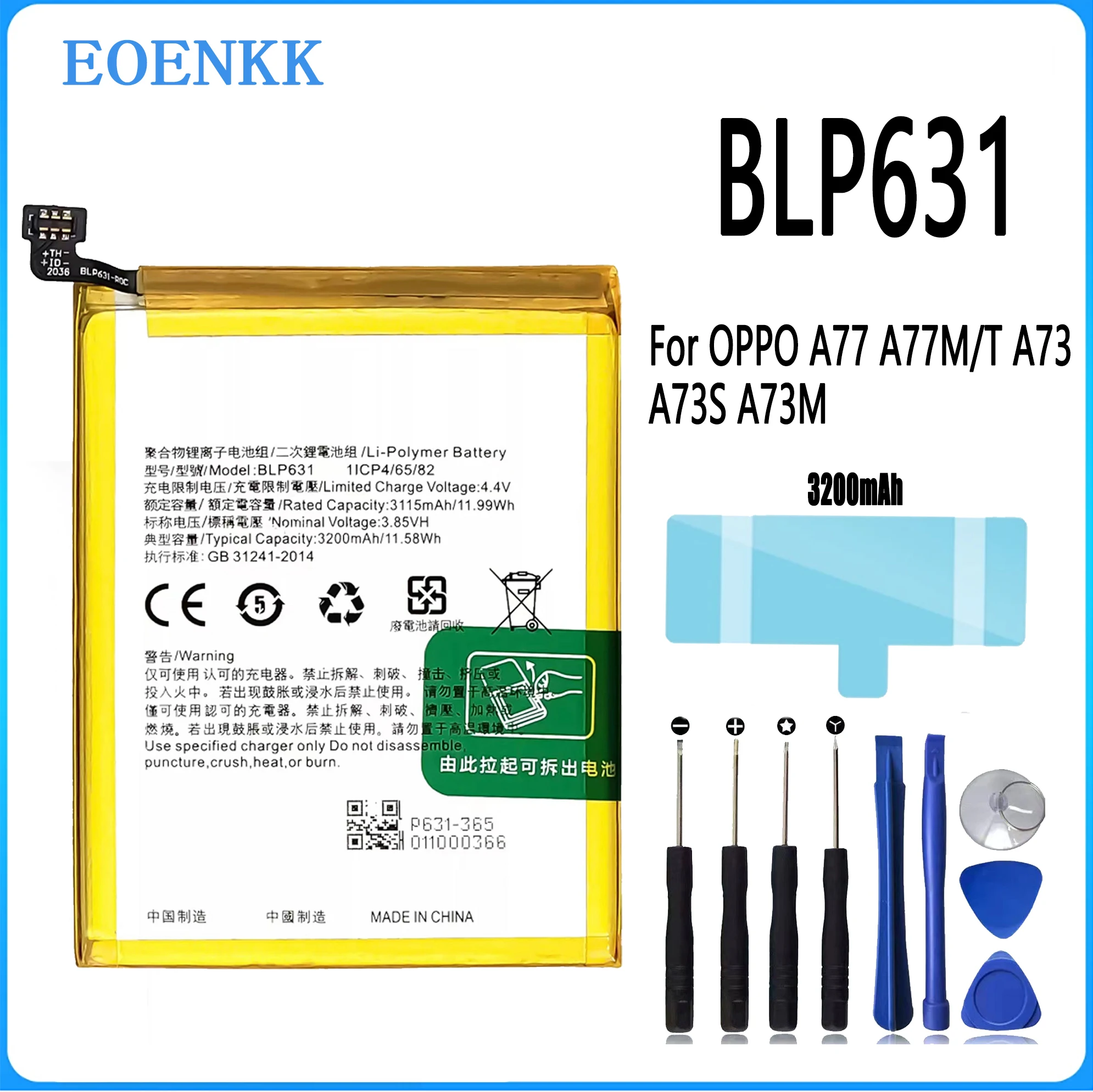 

BLP631 battery for OPPO A77 A77M/T A73 A73S A73M/T Repair Part Original Capacity Mobile Phone Batteries Bateria