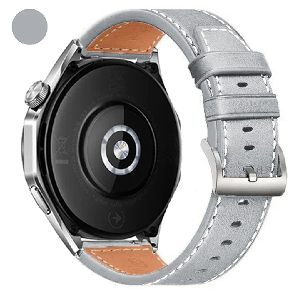 22mm Soft Leather Sport Smartwatch Band Strap
