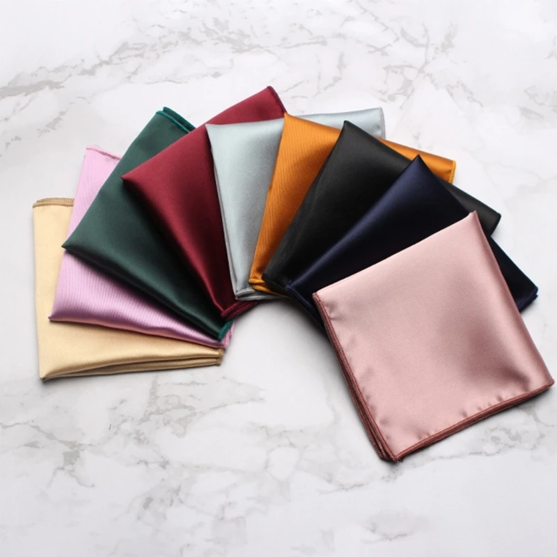 

Pocket Square Handkerchief for Male Mens Solid Color Sweat Wipe Towel Gentleman Business Suit Shirt Chest Scarf 25x25cm