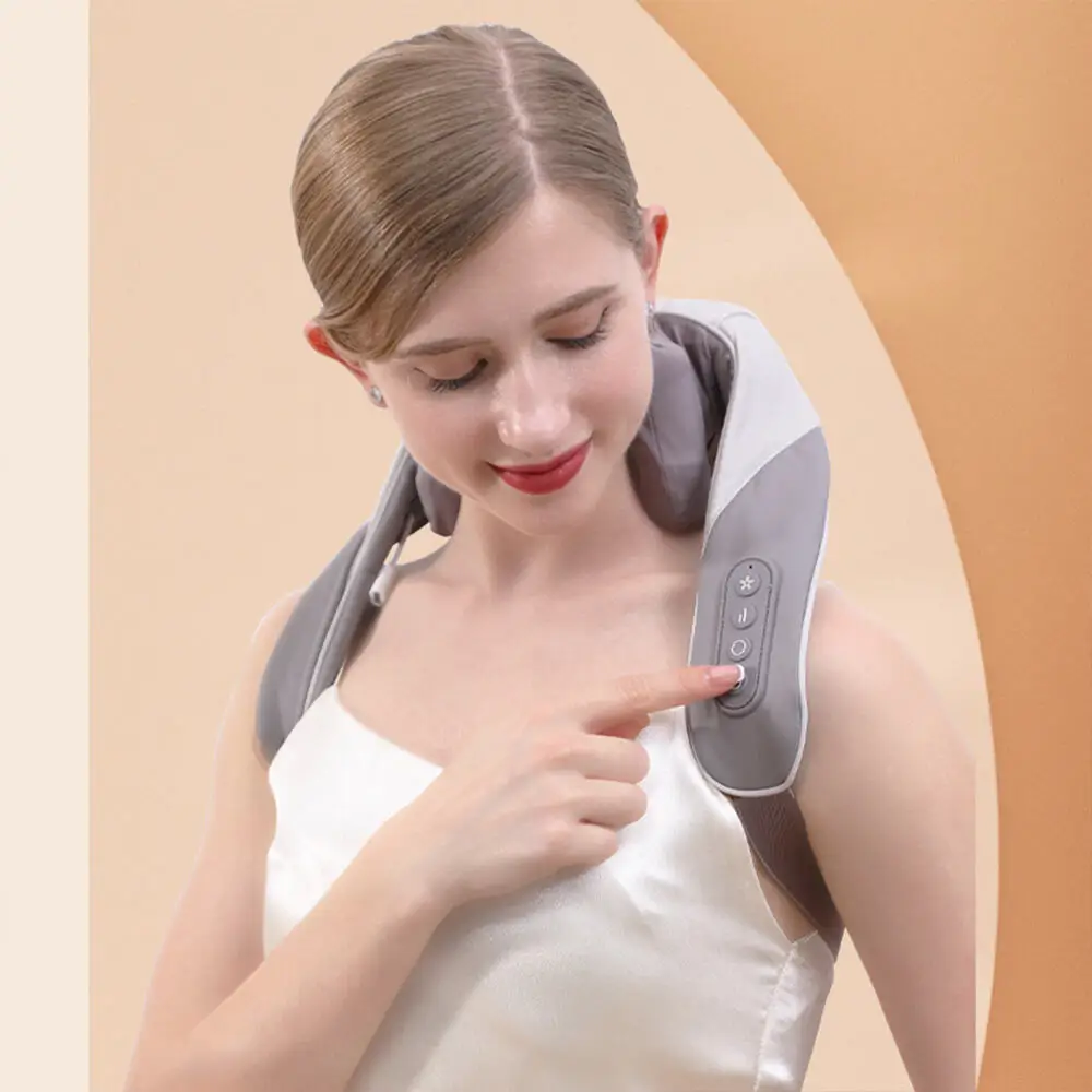 Motor Neck Shoulder Massager Wireless Shoulder and Back Kneading Massage Shawl Neck Masajeador Instrument Spa Winding Massager