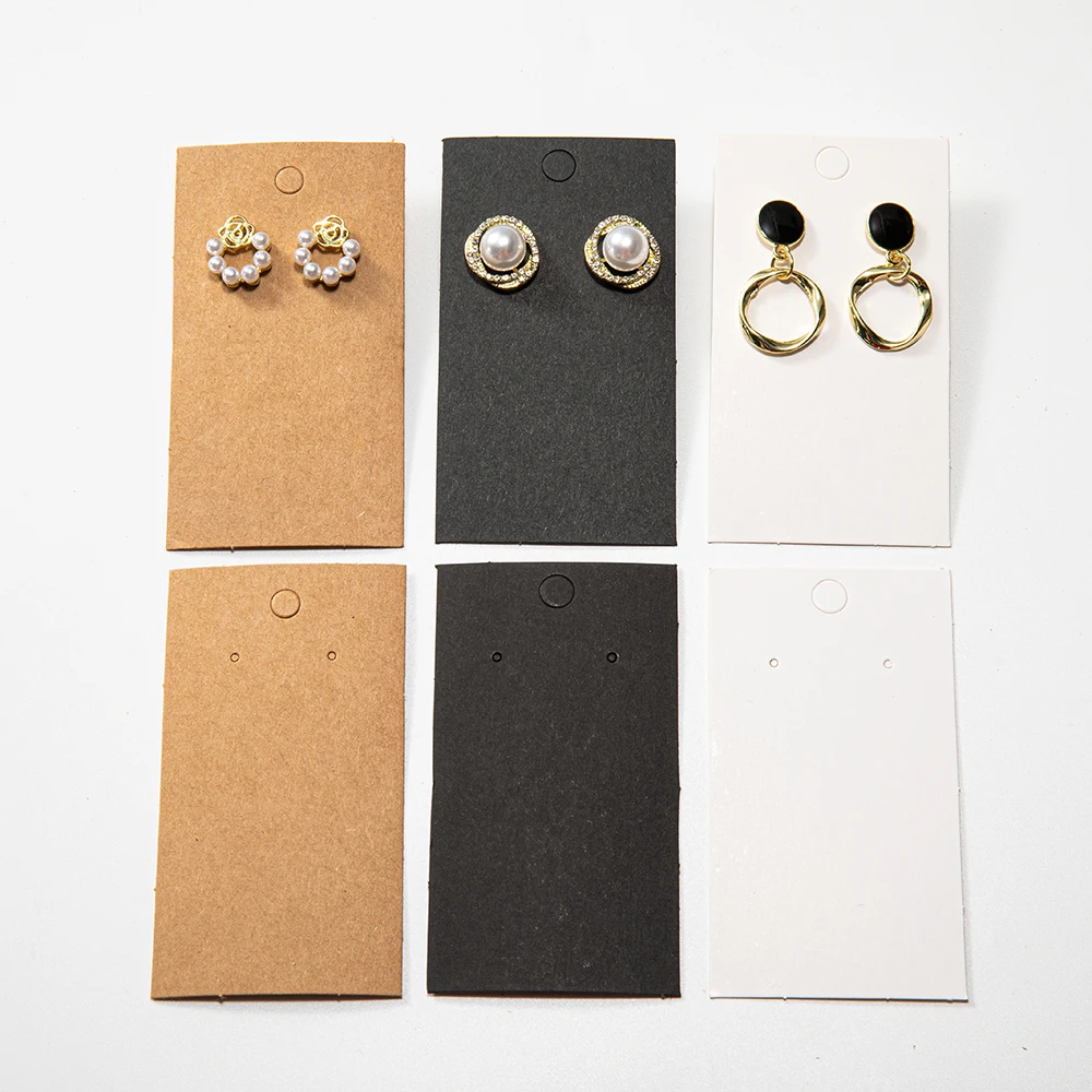 50 teile/los Ohrring hängen Halter leer Kraft papier Schmuck Display-Karten für DIY Schmuck Einzelhandel Display Verpackung Tag Großhandel – Detail 1