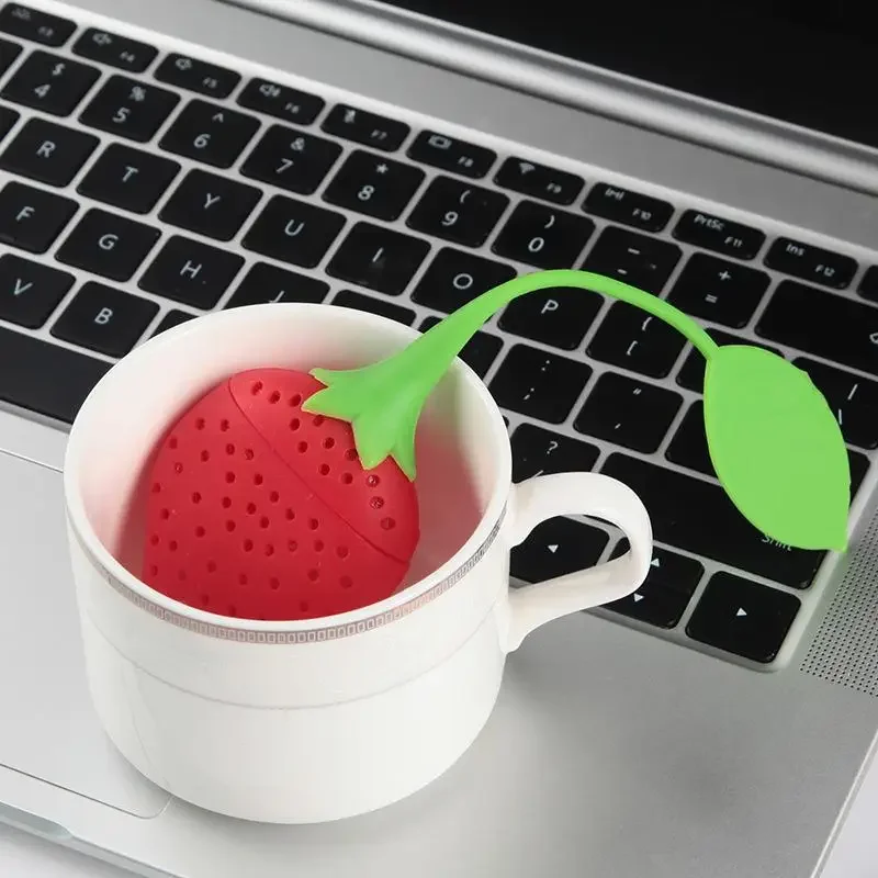 1/3pcs New Silicone Tea Infuser Coffee Filter Strawberry Tea bag Silicone Tea Ball Holder Teapot Gadgets Herbal Spice Filter