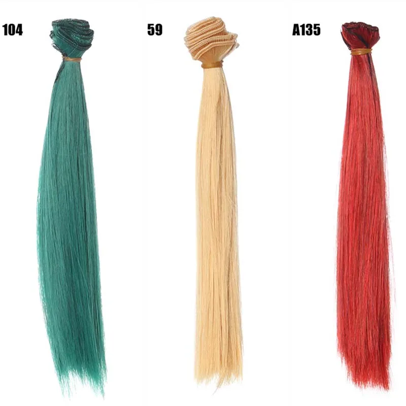 25cm*100CM Doll Wigs/hair Refires Bjd Hair Black Gold Brown Green Straight Wig Thick Hair For 1/3 1/4 BJD Diy toy wigs doll wigs doll accessories doll wig headgear
