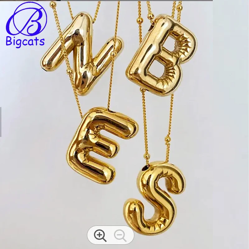 

26pcs 3D Balloon Letter Necklace,Puff Bubble Initial Pendant, Letter Charm Balloon Pendant, Personalized Gifts, Initial Baloon