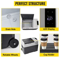 Автомобильный холодильник Sihao 15L-55L, мини-холодильник с морозильной камерой, портативный компрессор-кулер, 12/24 В постоянного тока, 110-240 В, ящик для льда, вождение, кемпинг, пикник — изображение 2