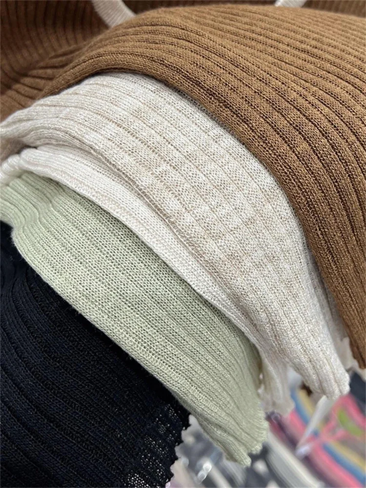 Sommer Frauen T-Shirt T-Shirt Frau Kleidung weibliche Elastizität übergroße Kurzarm Frauen Tube Top Strick Canale Y2k Tops T-Shirt — изображение 6