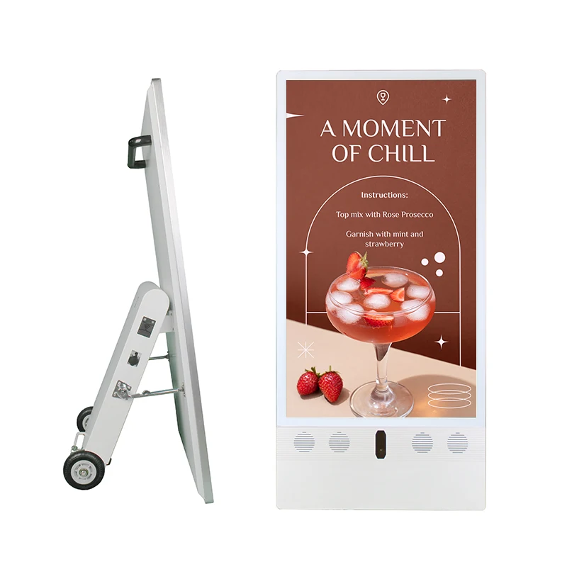 

Outdoor Waterproof 43 Inch Battery Powered Portable Movable IP65 Outdoor Capacitive Poster Digital Signage And Displays