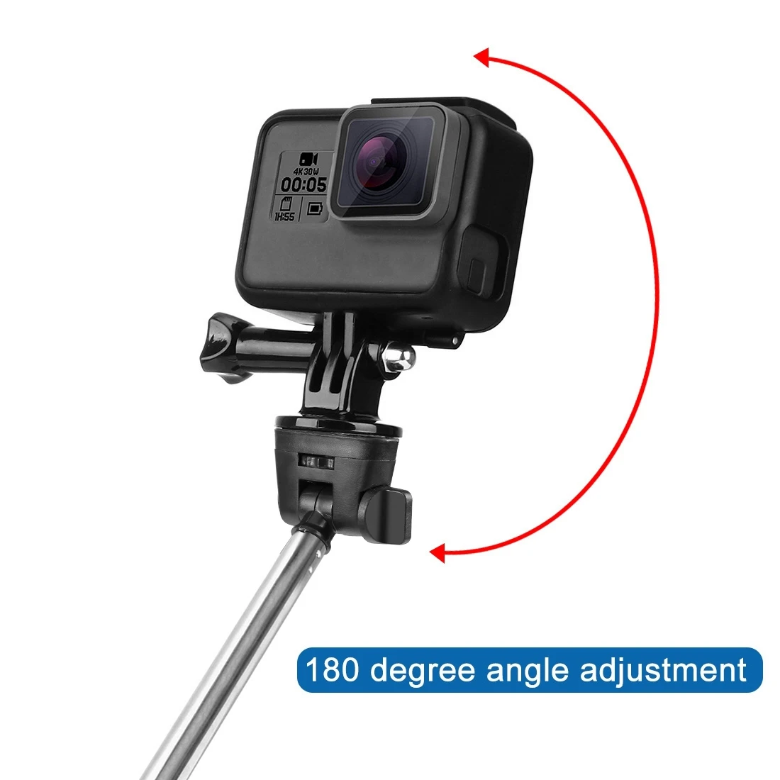 ULUZ Extendable Handheld Selfie Monopod for GoPro, Insta360, DJI and Other Action Cameras, Length: 22.5-80cm