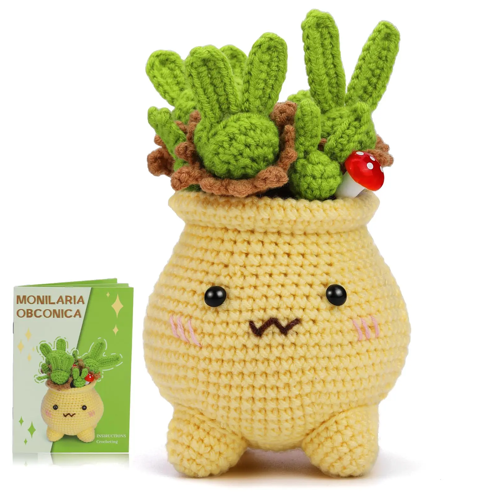 Crochet Kit for Beginners Potted Plants Crochet Kits for Adults DIY Knitting Supplies with Step-by-Step Video Tutorial