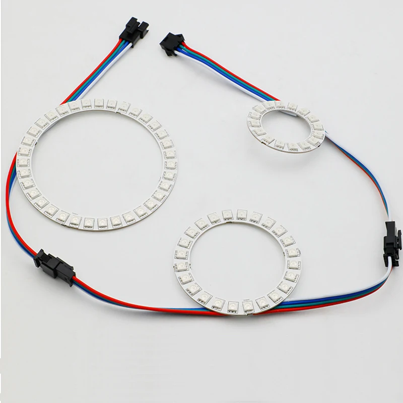 WS2815 Led Pixel Ring 12V Addressable 16 24 35 Leds 5050 RGB Led Diode Ring IC Built-in LED Dual-Signal led light led modules led module