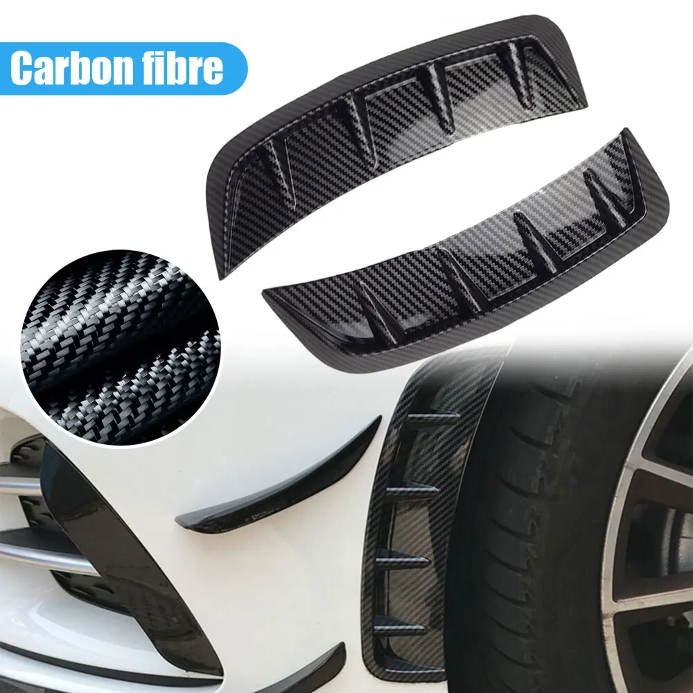 

2Pcs Car Wheel Arch Eyebrow Sticker Protector Strip Side Fender Trim Cover Vent Carbon Fiber Mudguards Mud Flaps Lip Strips