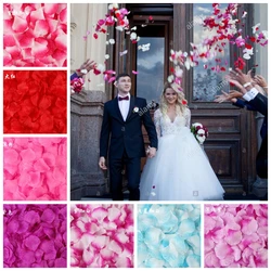 100PCS 5*5CM Silk Rose Petals for Wedding Decoration Romantic Artificial Rose Flower Wedding Accessories
