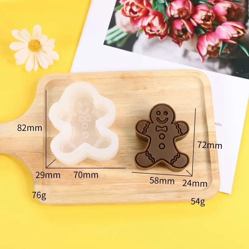 6 Moules à Bougie Silicone De Noël - Motifs Flocon, Bonhomme Pain D'épice, élan, Sapin - Pour DIY