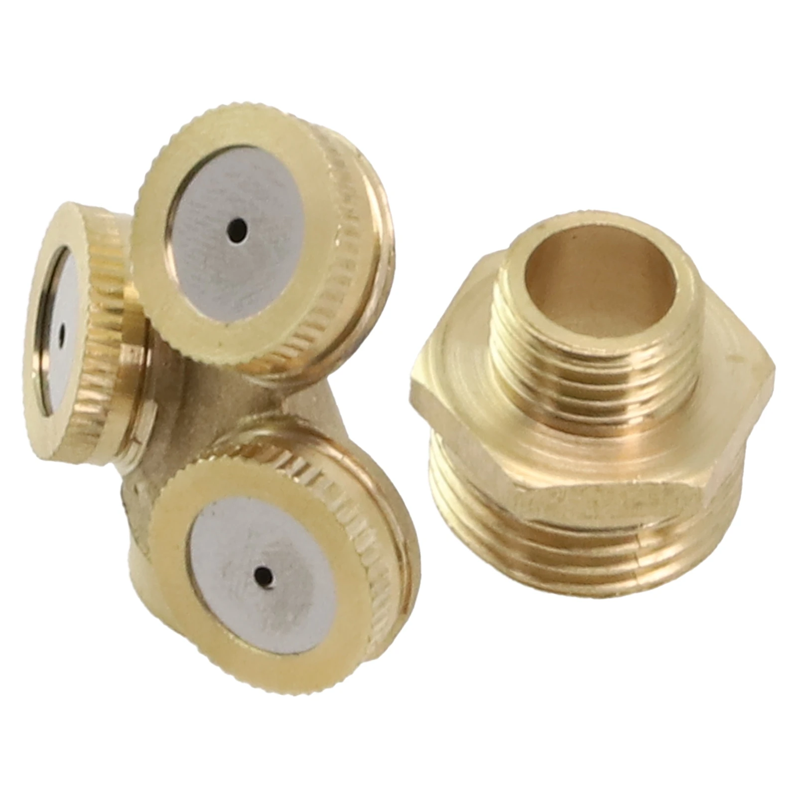 

1/2" Brass Atomizing Spray Fitting Nebulizer Connector Cooling System Water 1/2/3/4 Hole Garden Irrigation Mounting Water Sprink