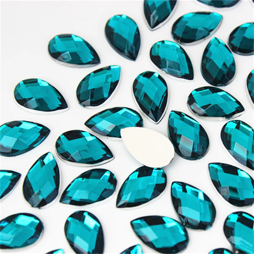 Cong Shao 100pcs 8*13mm 다채로운 플랫 백 드롭 아크릴 라인 석 크리스탈과 돌 의상 Strass DIY 의류 공예 WC762