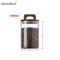 Airtight Glass Jar with Wooden Lid (1000ml)