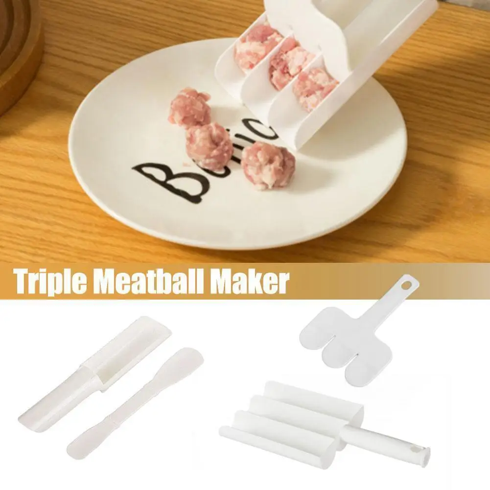 Kitchen Triple Meatball Maker None Stick 3 Meatballs Fishball Making