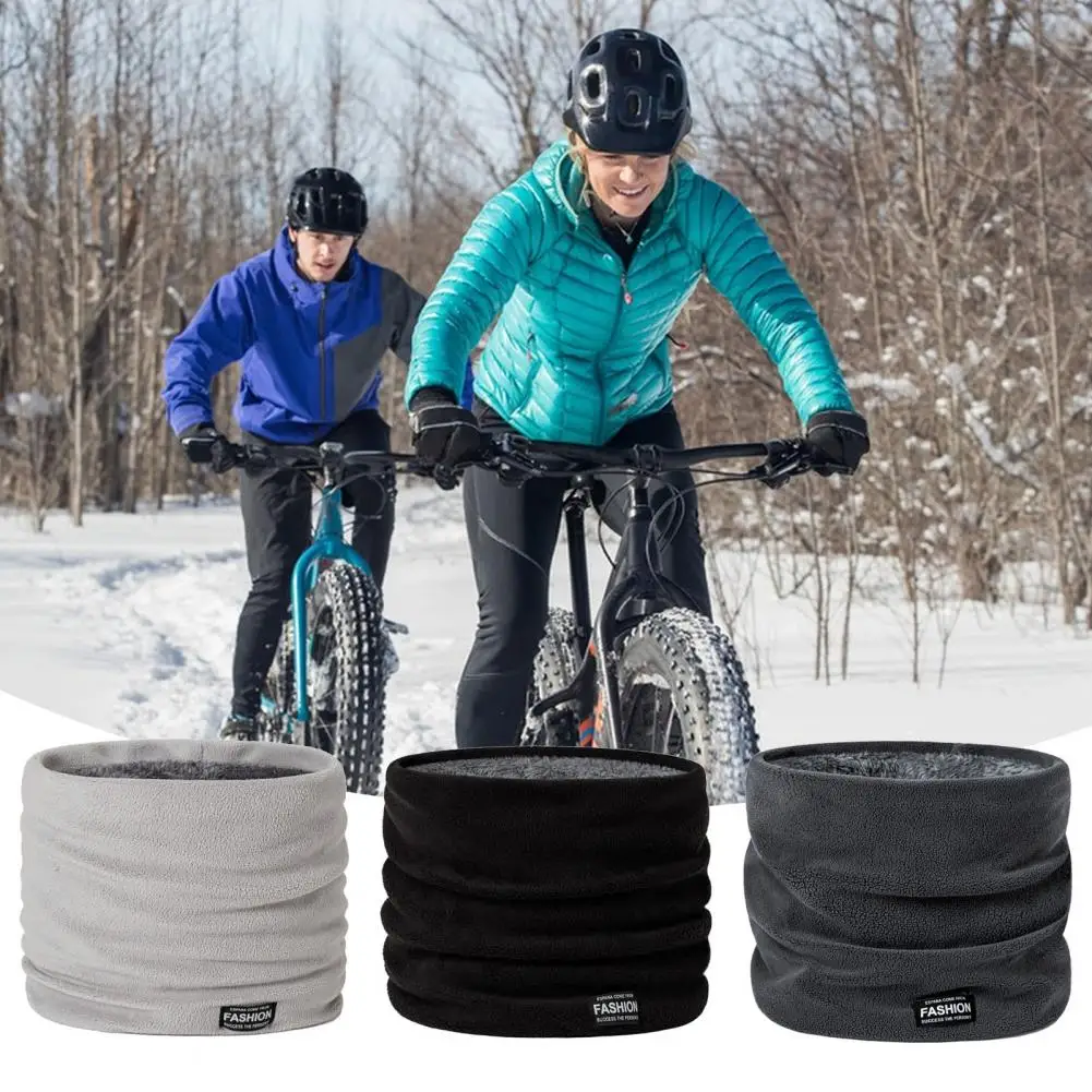 

Winter Scarf High Elasticity Solid Color Soft Thick Plush Warm Unisex Windproof Cold Resistant Cycling Neck Wrap Neck Warmer Nec
