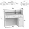 Reception Desk, 3 Drawers & Storage Shelves, Reception Counter Table with Private Panels, Reception Room Checkout Office 6