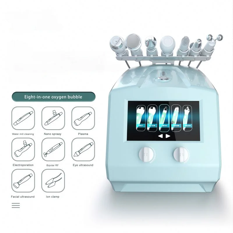 8 in 1 Facial Hydro Cleaning Device Microdermabrasion Aqua Skin Lifting Oxygen Peeling Portable for Beauty Salon