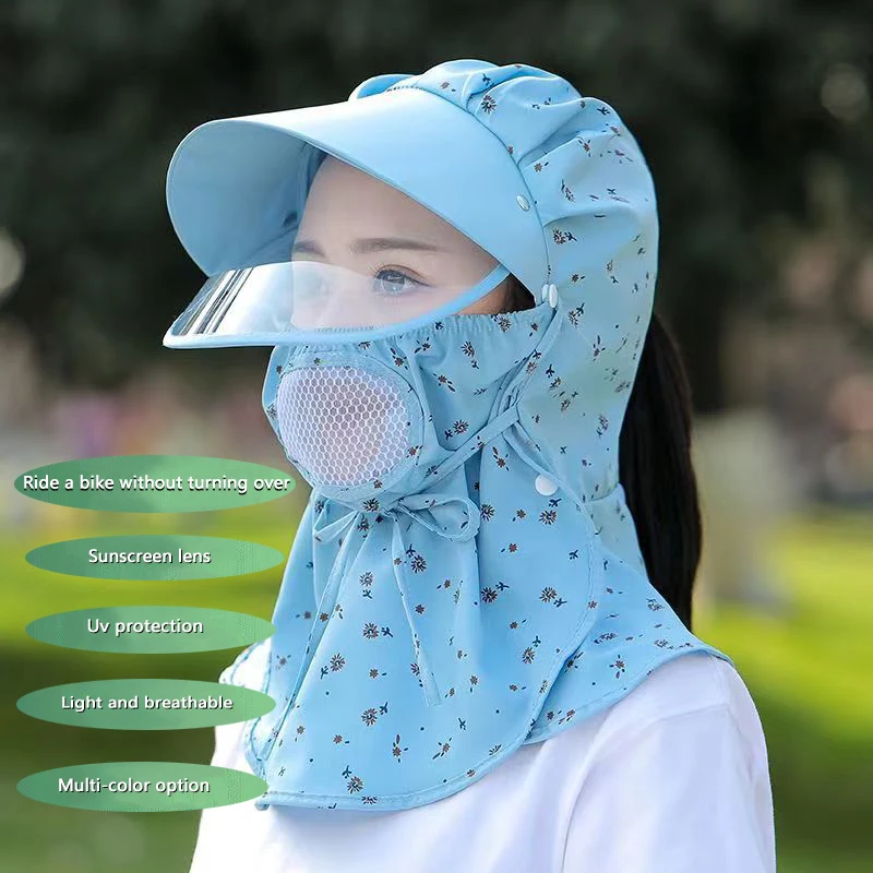 

Summer Sports Sun Hats UV Protection Running Cycling Cap Outdoor Large Brim Mask Breathable Quick drying Mountaineering Caps