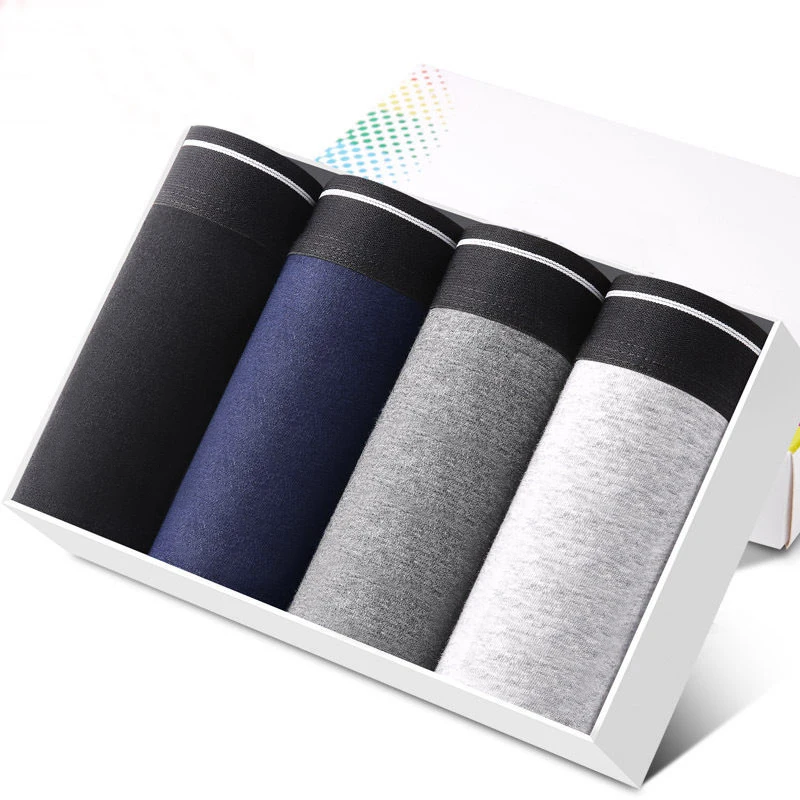4pcs men's cotton underwear breathable boxershorts