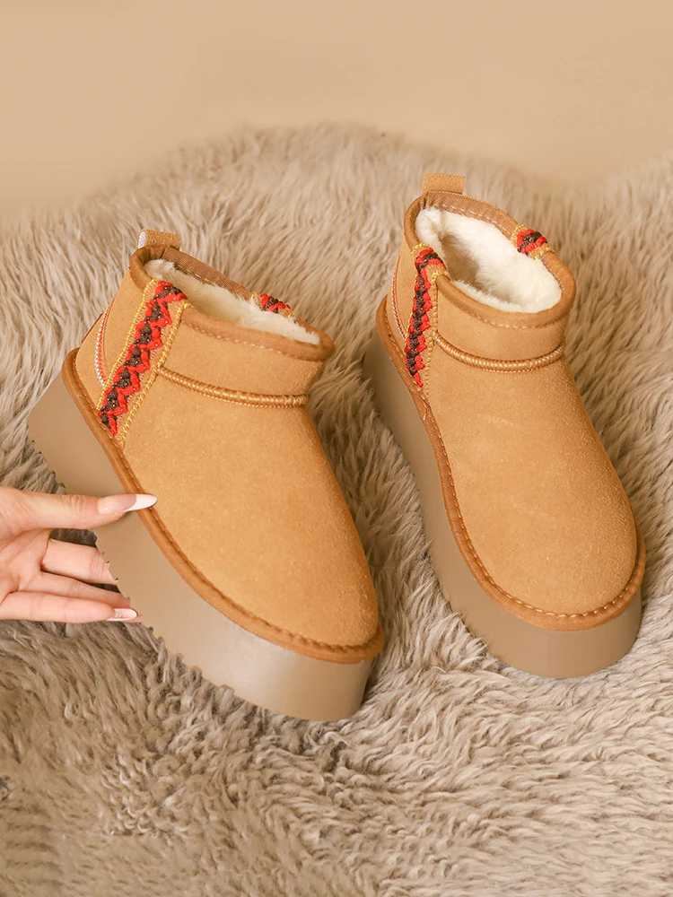 

Women's Rubber Boots Female Shoes Boots-Women Australia Plush Flat Heel Winter Footwear Round Toe Rain Ladies 2023 Snow Fur Lol
