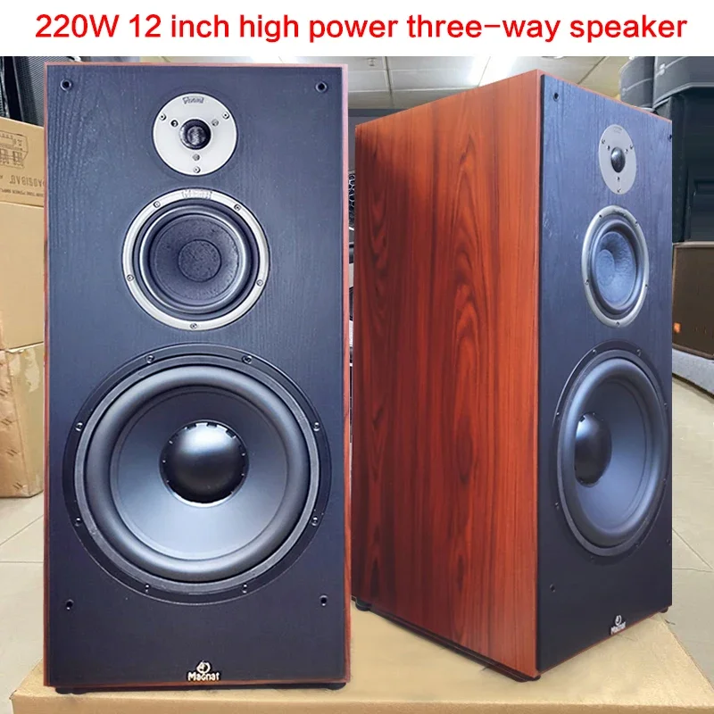 

12 Inch 200W Heavy Bass Speaker Home High Power audio Floor Speaker Front HIFI Fever Bookshelf Speaker Three-frequency Stereo