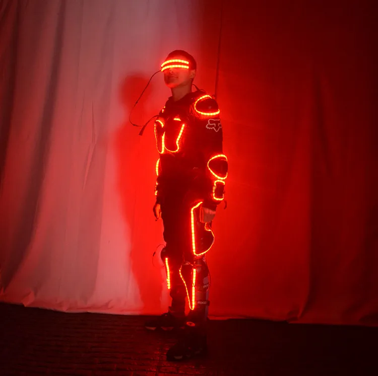 

LED Men Costumes Rave halloween Cosplay Robot Armor Stage Performance Wear Light Up Clothing Adult Fancy Nightclub Party Wear