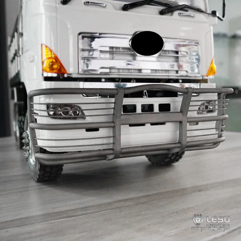 Metall-Frontstoßstange, Antikollisionsleiste, grau, G-6206, für 1/14 Tamiya für HION 700 LESU Trailer Dump Truck, ferngesteuerte Spielzeugteile