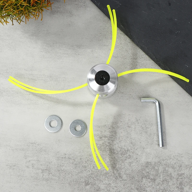 Universal Aluminum Trimmer Head With Four Trimmer Lines For Brush Cutter Grass Head Replacement Tool Part
